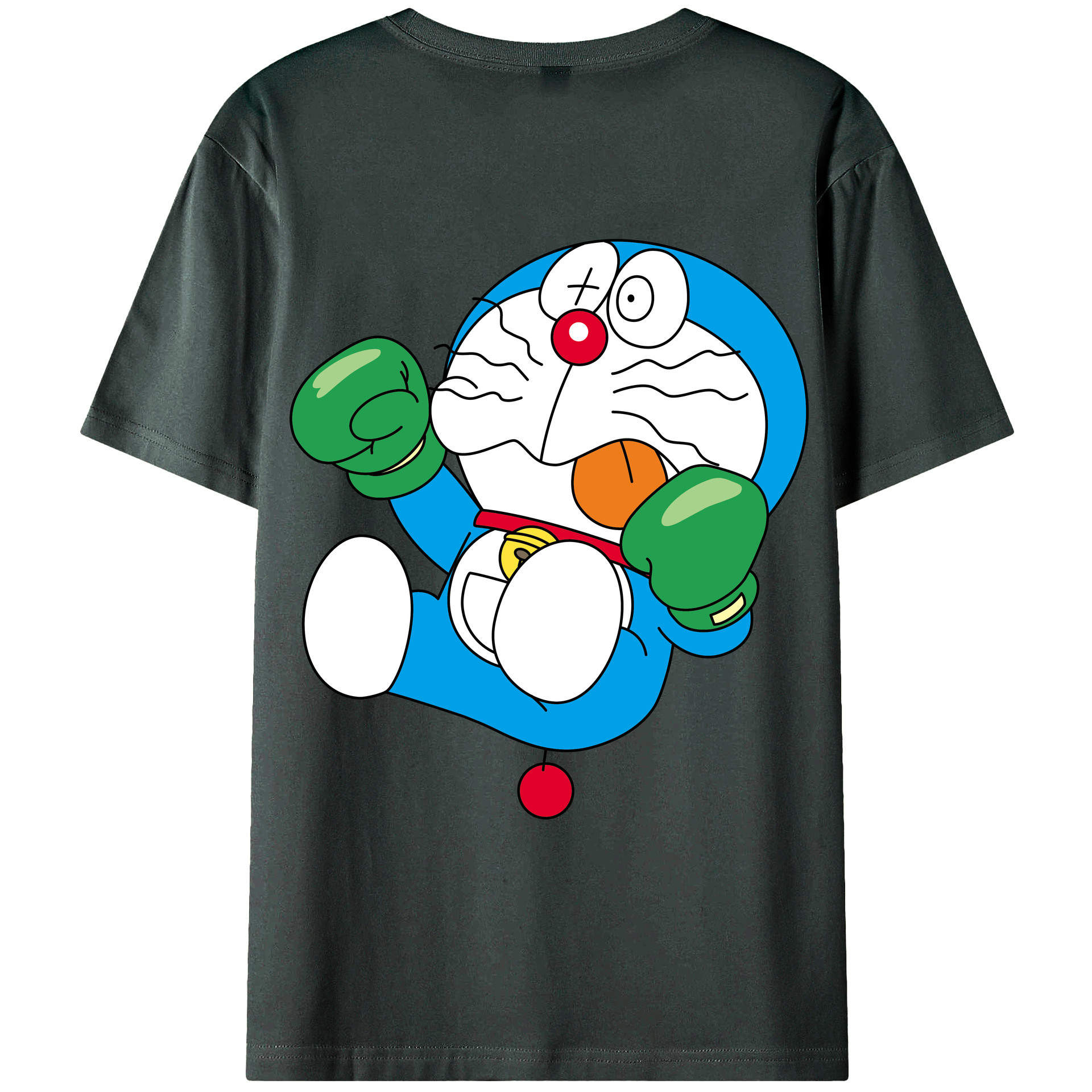 （画像用） ドラえもん Doraemon 綿100％ メンズ半袖Tシャツ（バックプリント） 通気性